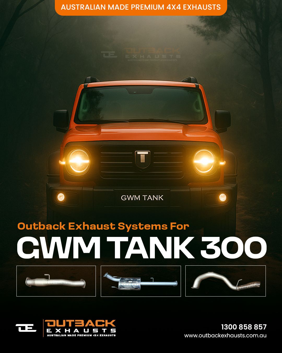 3" Cat Back Exhaust System - GWM Tank 300 2.0L Turbo Petrol (2023-On) | Outback Exhausts